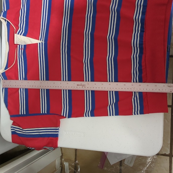 Red white and blue stripe shirt no tag vintage style (InvW013) - Picture 4 of 4